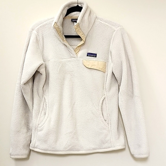Patagonia Retool Snap T Pullover Fleece Womens White Medium - Picture 16 of 16